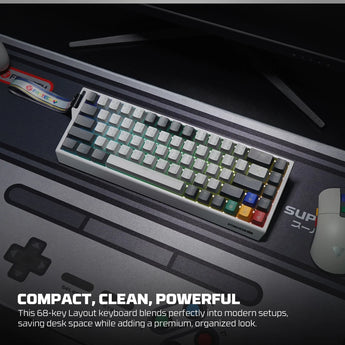 Fantech keyboard atom he68 mk922 magnetic switch 8000 hz – gray keyboards