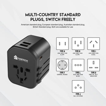 Fantech tac1 power cube travel multi adapter travel plug adapters