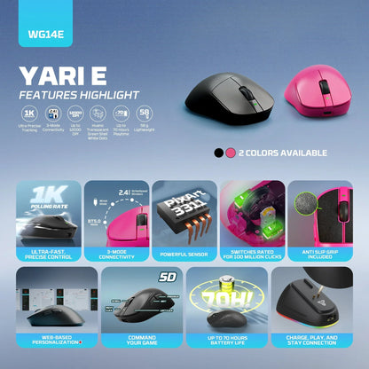 Fantech wg14e yari e ergonomic wireless gaming mouse mice & trackballs