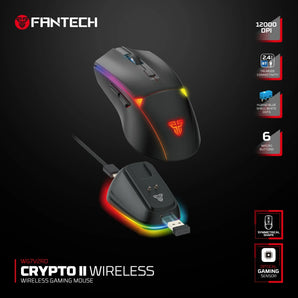 Fantech wg7v2rd crypto ii wireless gaming mouse black mice & trackballs