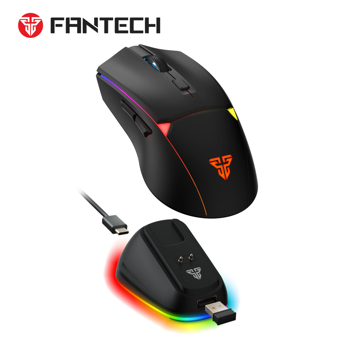 Fantech wg7v2rd crypto ii wireless gaming mouse black mice & trackballs