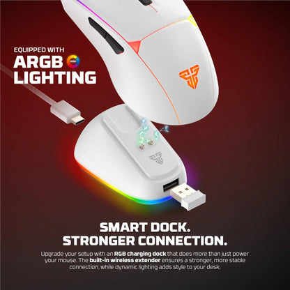 Fantech wg7v2rd crypto ii wireless gaming mouse white mice & trackballs