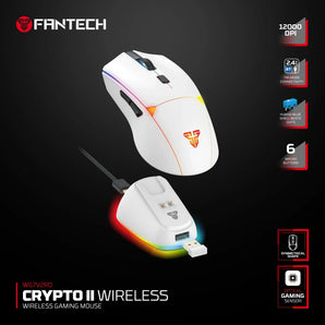 Fantech wg7v2rd crypto ii wireless gaming mouse white mice & trackballs