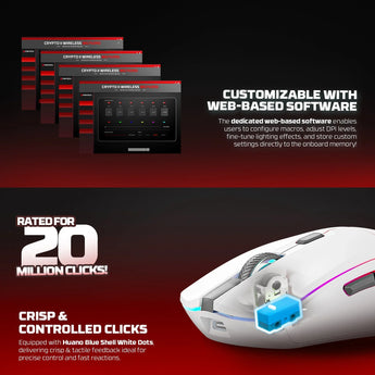 Fantech wg7v2rd crypto ii wireless gaming mouse white mice & trackballs