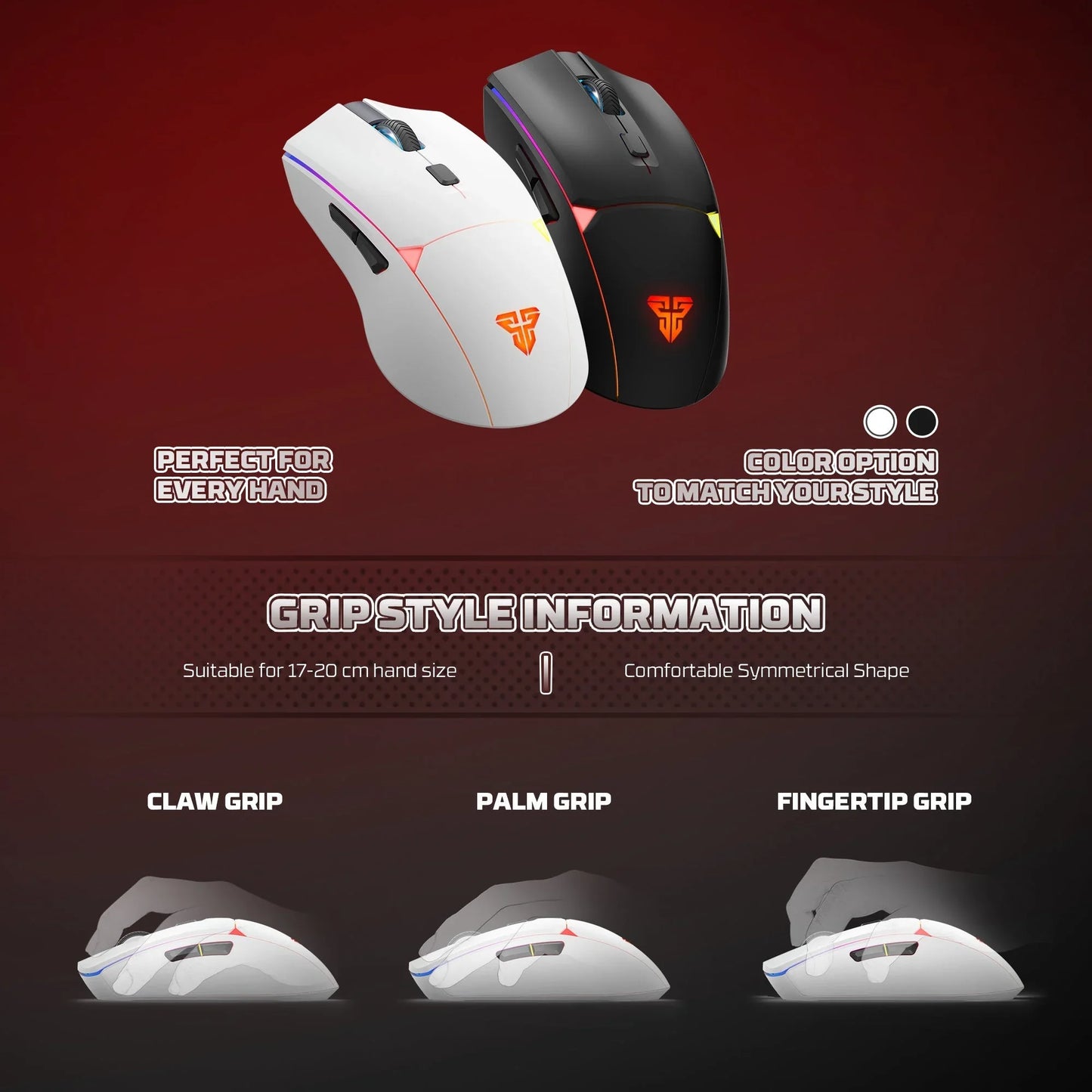Fantech wg7v2rd crypto ii wireless gaming mouse white mice & trackballs