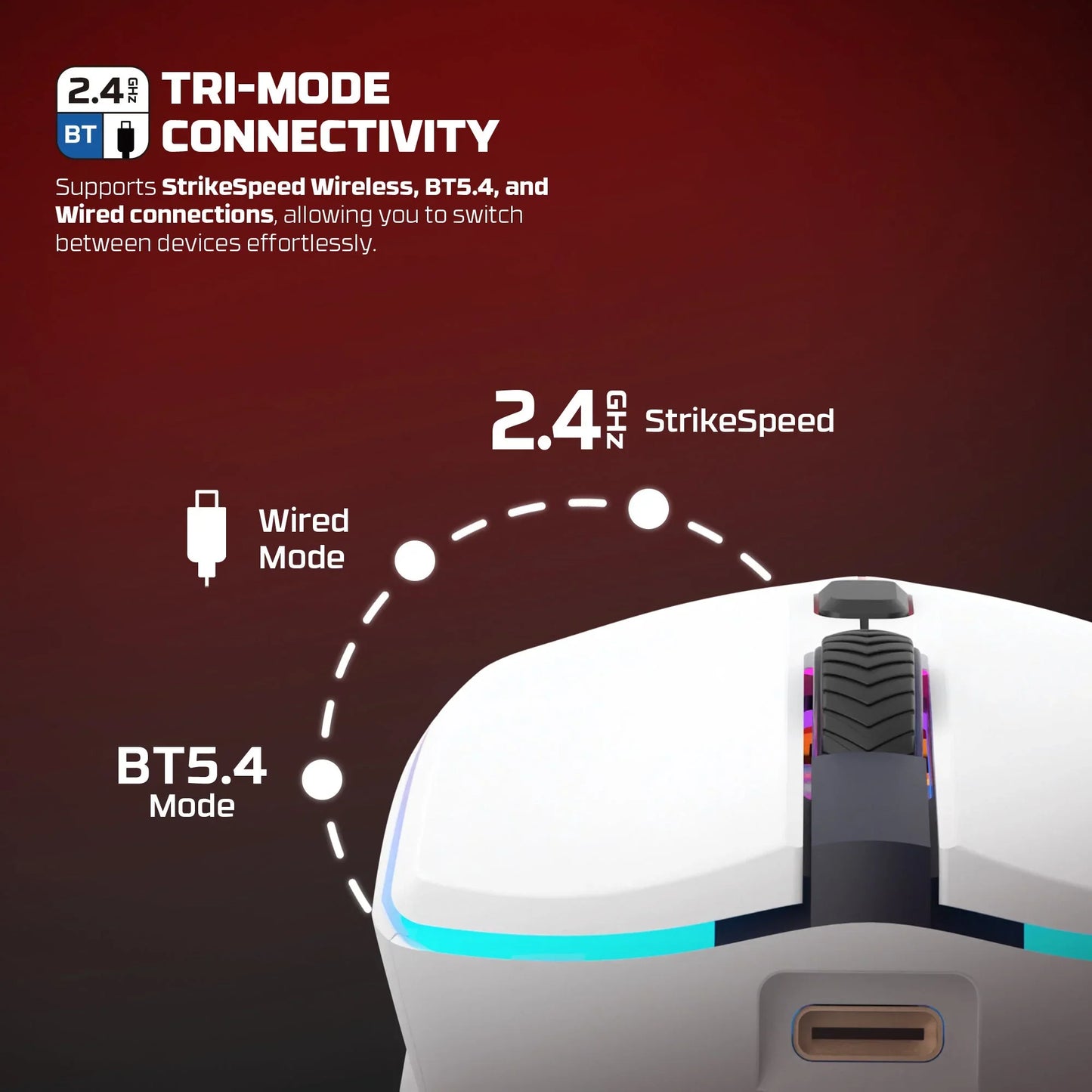 Fantech wg7v2rd crypto ii wireless gaming mouse white mice & trackballs