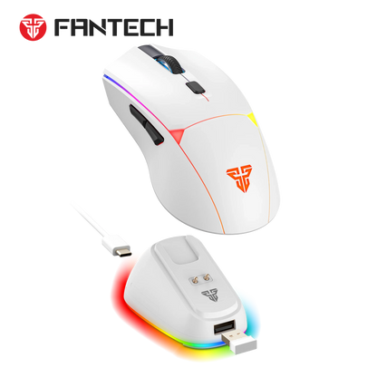 Fantech wg7v2rd crypto ii wireless gaming mouse white mice & trackballs