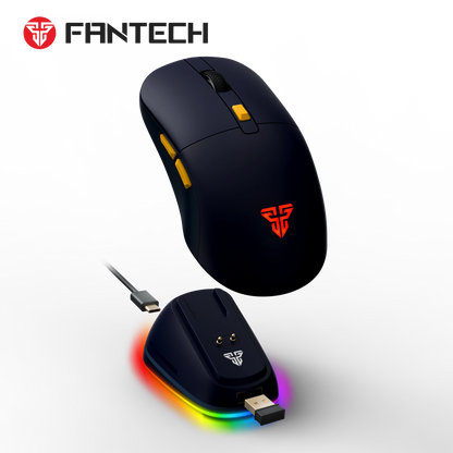 Fantech wg9rd wireless gaming mouse with charging magnetic base three mode
