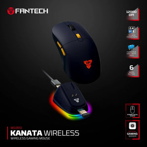 Fantech wg9rd wireless gaming mouse with charging magnetic base three mode