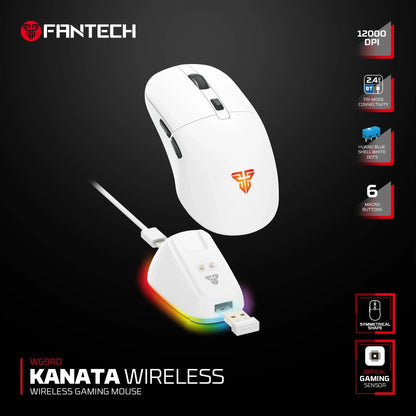 Fantech wg9rd wireless gaming mouse with charging magnetic base three mode