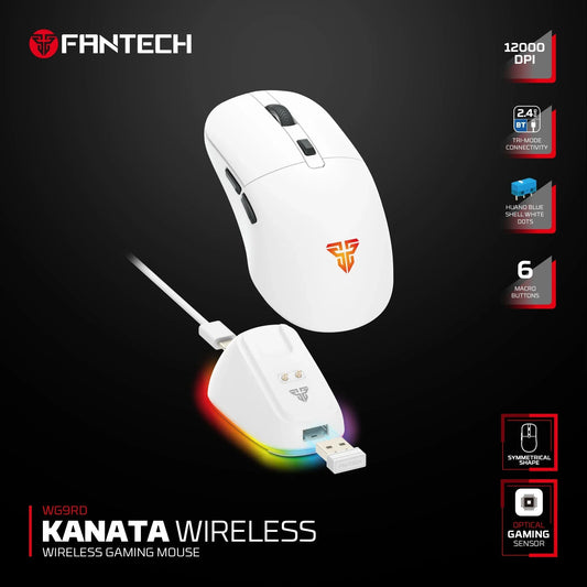 Fantech wg9rd wireless gaming mouse with charging magnetic base three mode