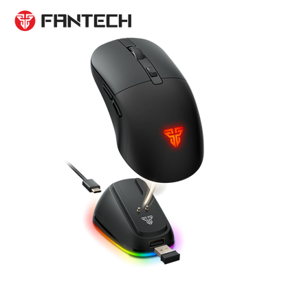 Fantech wg9rd wireless gaming mouse with charging magnetic base three mode