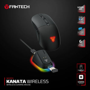 Fantech wg9rd wireless gaming mouse with charging magnetic base three mode