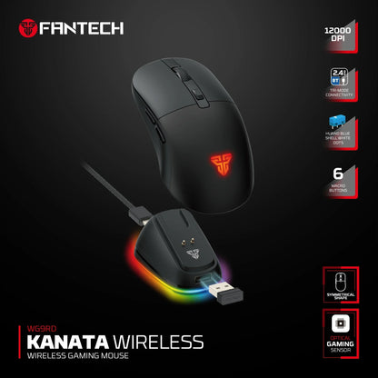 Fantech wg9rd wireless gaming mouse with charging magnetic base three mode