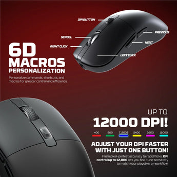 Fantech wg9rd wireless gaming mouse with charging magnetic base three mode