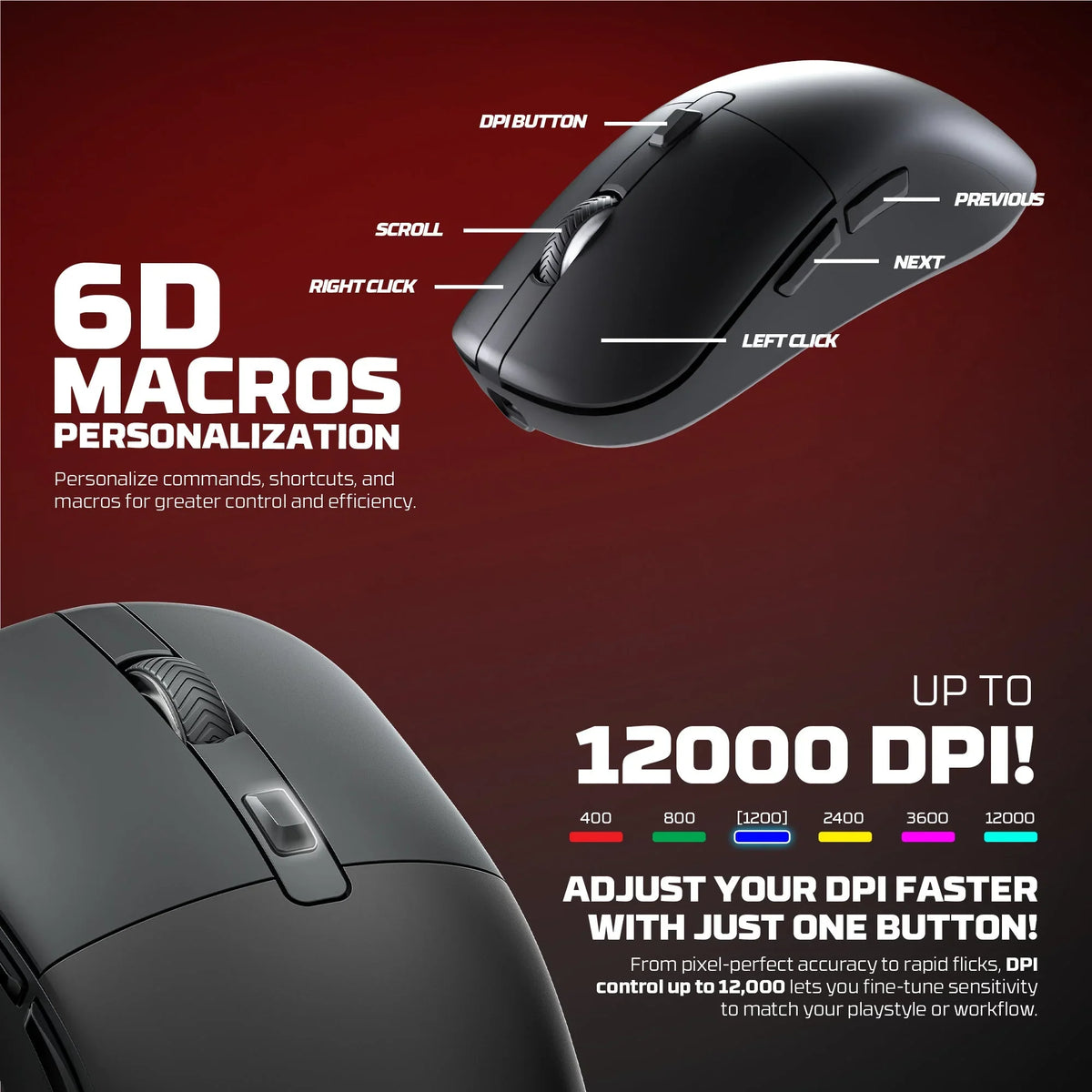 Fantech wg9rd wireless gaming mouse with charging magnetic base three mode