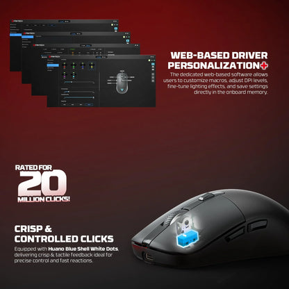 Fantech wg9rd wireless gaming mouse with charging magnetic base three mode