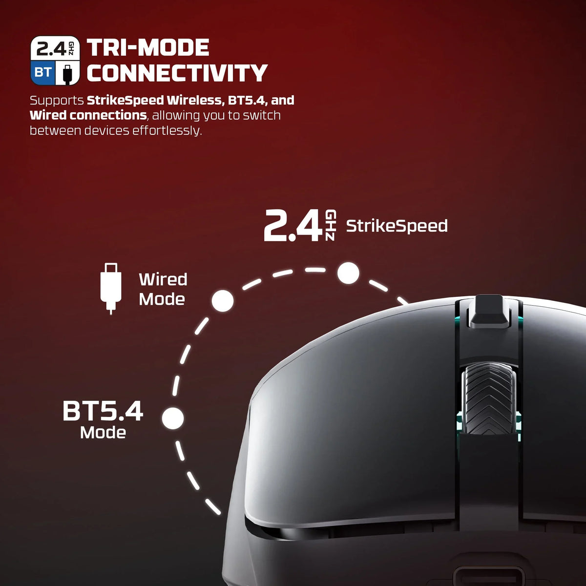 Fantech wg9rd wireless gaming mouse with charging magnetic base three mode