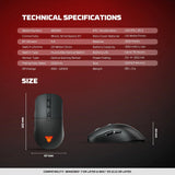 Fantech wg9rd wireless gaming mouse with charging magnetic base three mode