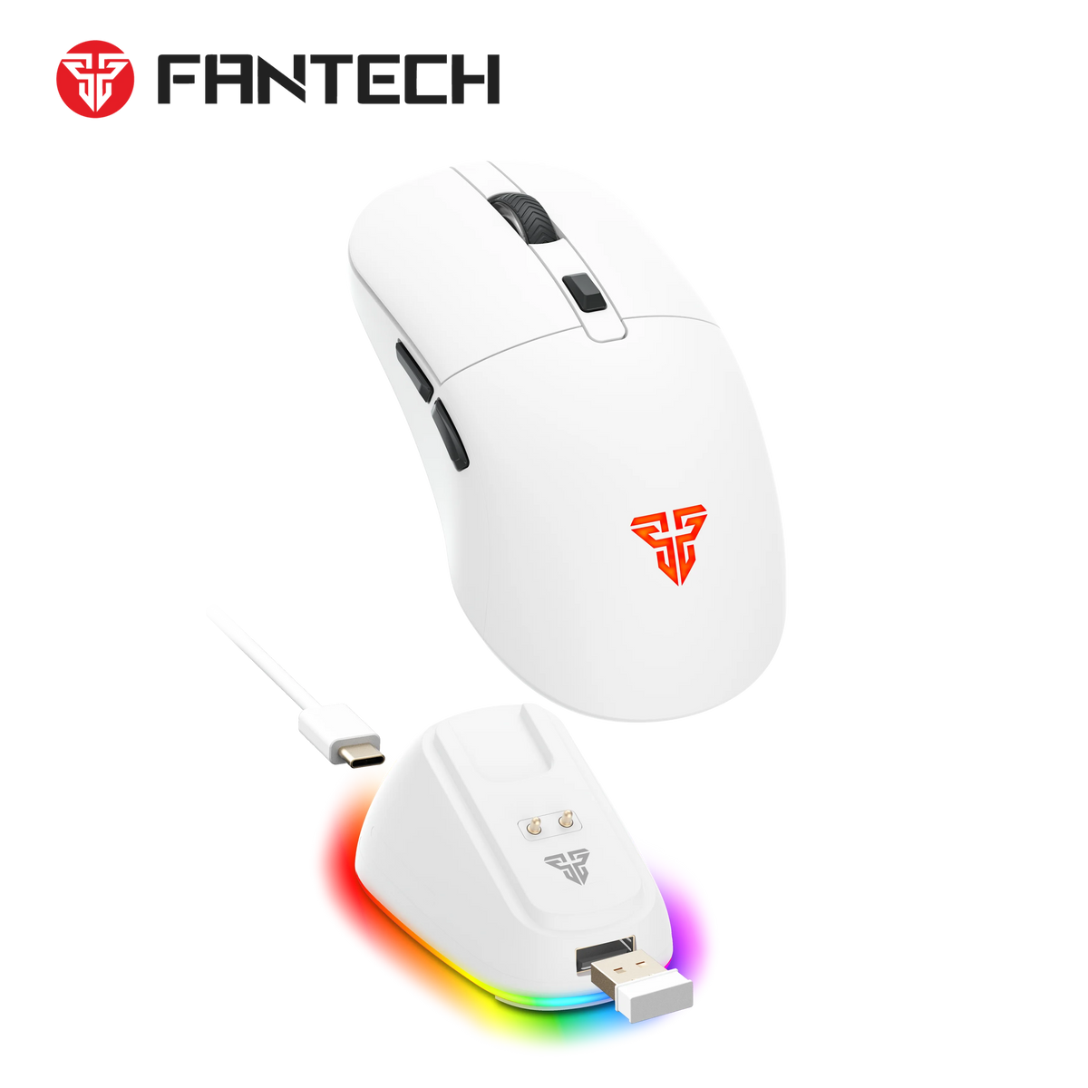 Fantech wg9rd wireless gaming mouse with charging magnetic base three mode