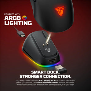 Fantech wg9rd wireless gaming mouse with charging magnetic base three mode