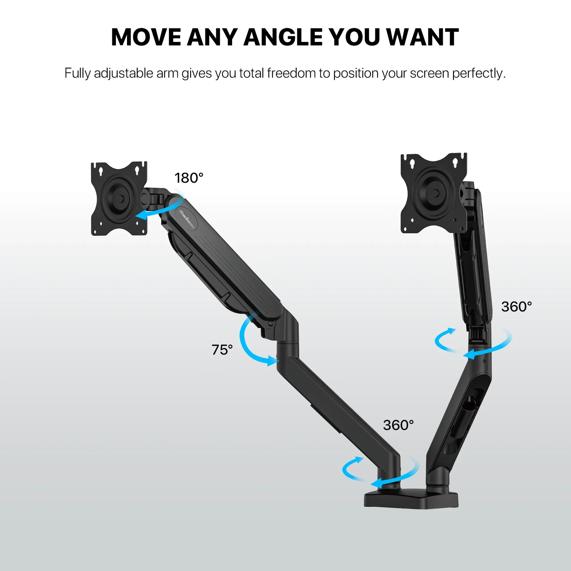 Fantech workstation mbd1 dual-arm monitor mount 90 degree for 13’’ to 32’’