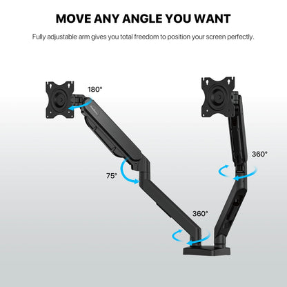 Fantech workstation mbd1 dual-arm monitor mount 90 degree for 13’’ to 32’’