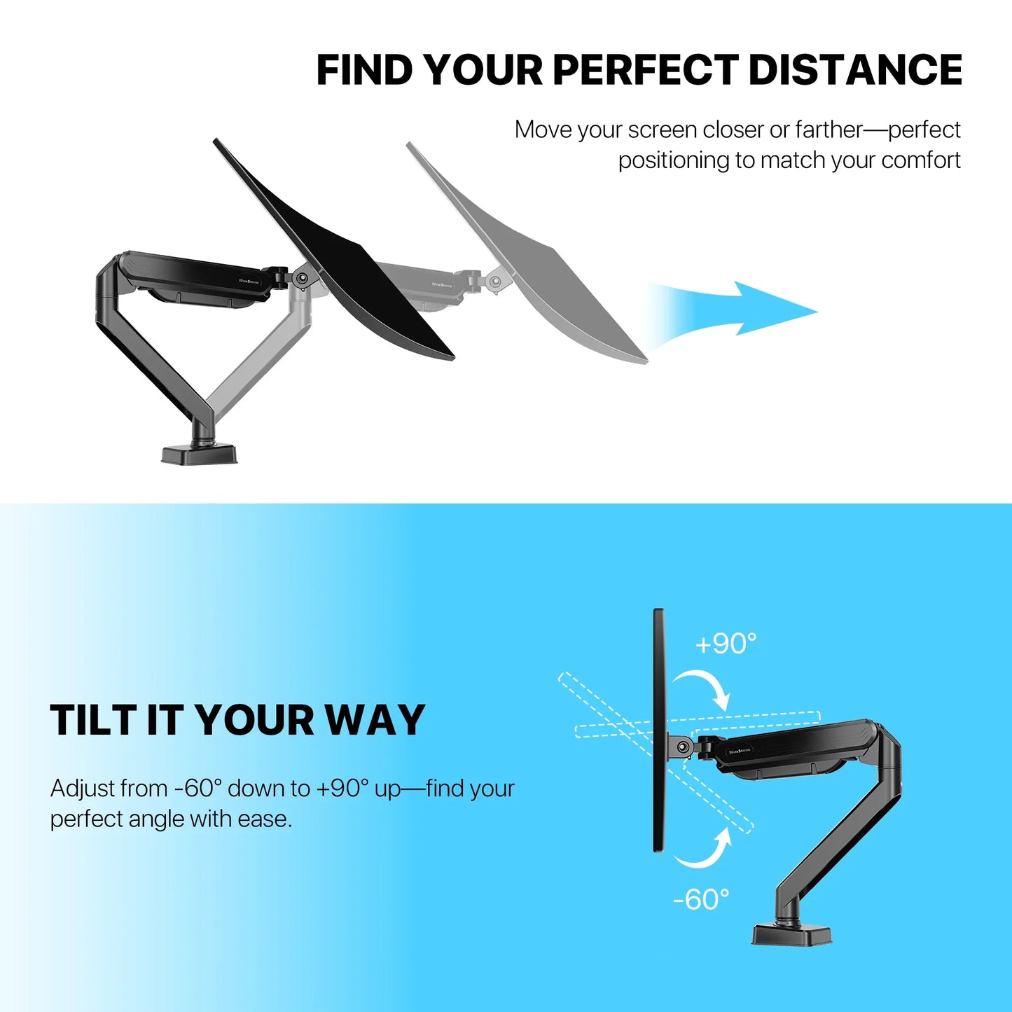 Fantech workstation mbs1 single-arm monitor mount 90 degree for 13’’ to 32’’