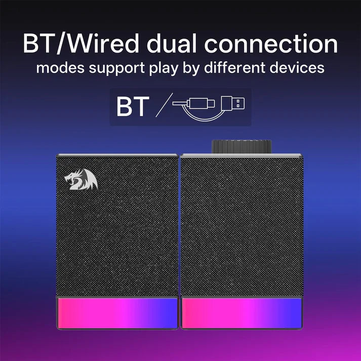 Redragon gs517 glyph pc gaming speaker with bluetooth & usb connectivity