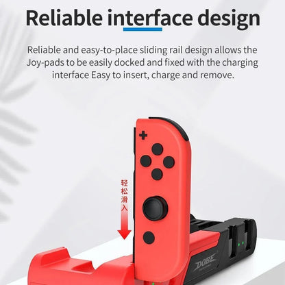 Dobe tns-0122 charging dock 6 in 1 for n-s - console | nintendo essentials