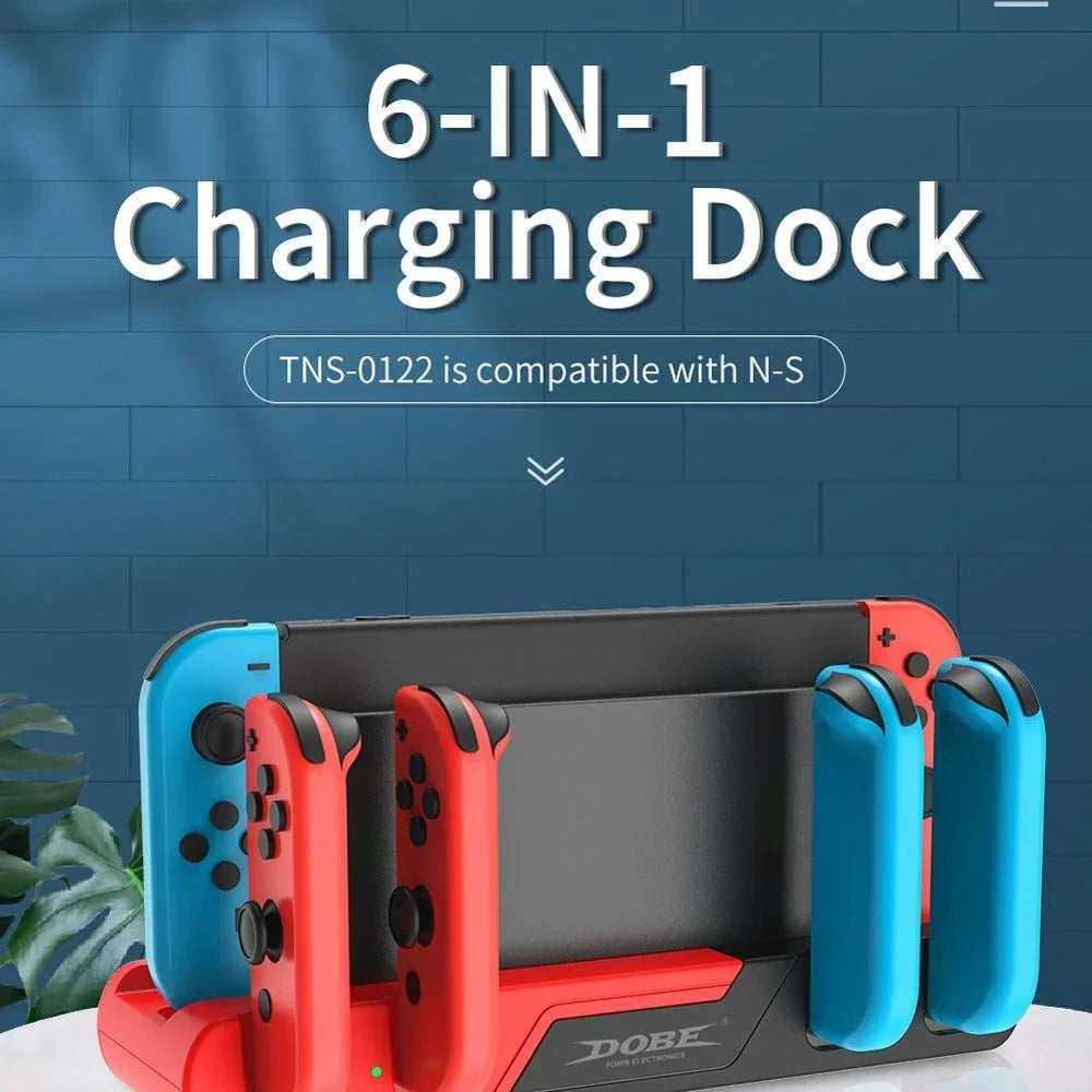 Dobe tns-0122 charging dock 6 in 1 for n-s