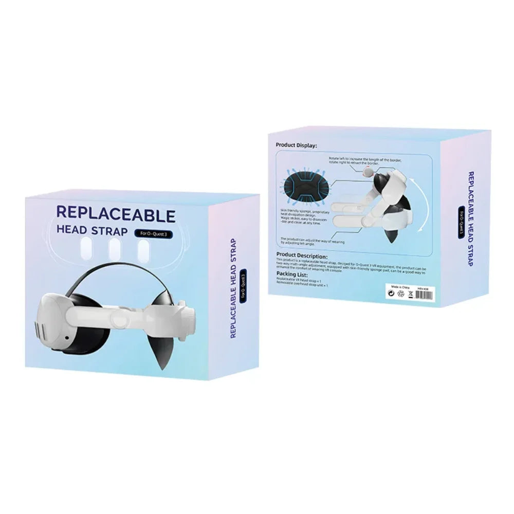 Hbv-456 adjustable head strap for oculus quest 3 vr replaceable headset strap