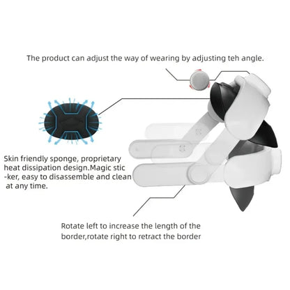 Hbv-456 adjustable head strap for oculus quest 3 vr replaceable headset strap