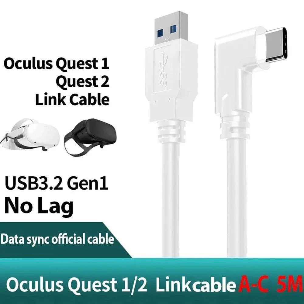 Oculus headset cable pc vr for quest 2 and quest link
