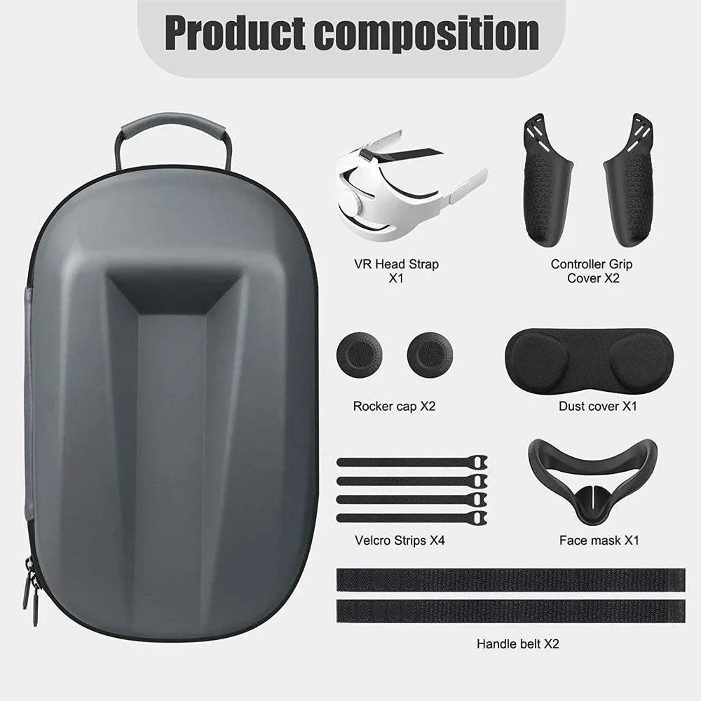 Travel case for oculus quest 2 halo strap