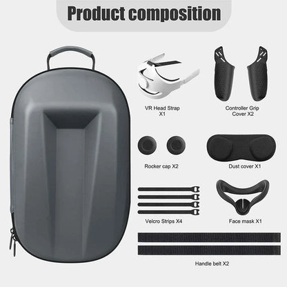 Travel case for oculus quest 2 halo strap - console | oculus essentials