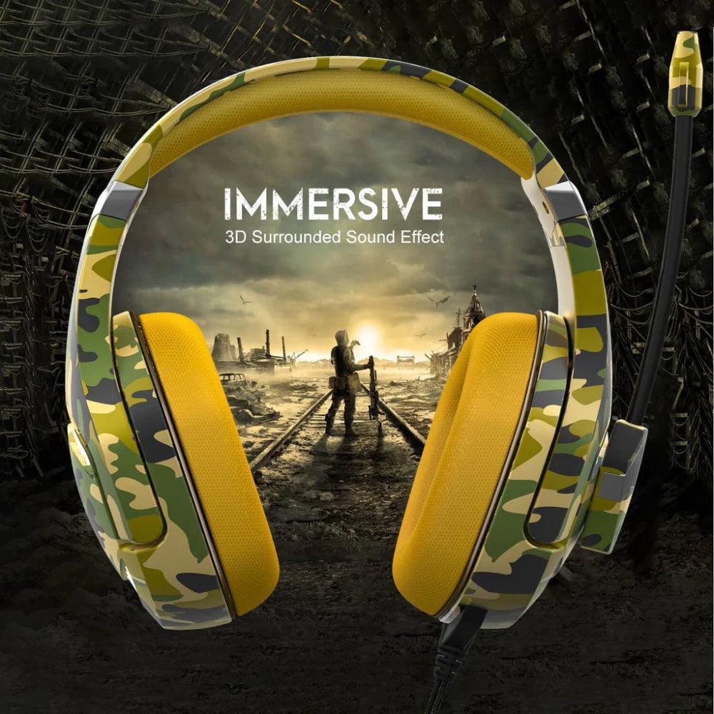 Onikuma k1-b pro camo elite stereo gaming headset | yellow JOD 15