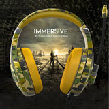 Onikuma k1-b pro camo elite stereo gaming headset | yellow - Fun Touch