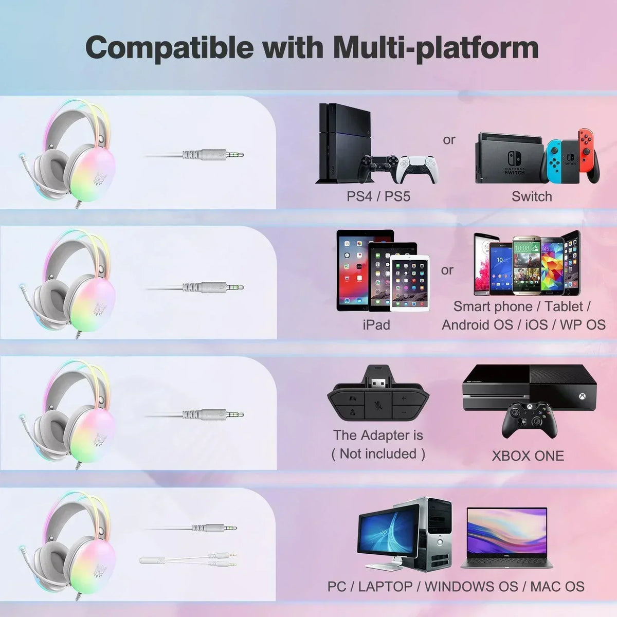 Onikuma x25 rgb gaming headset - ultimate gaming experience with immersive sound and comfort