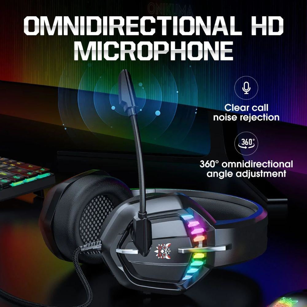 Onikuma x28 rgb professional gaming headphone - Fun Touch