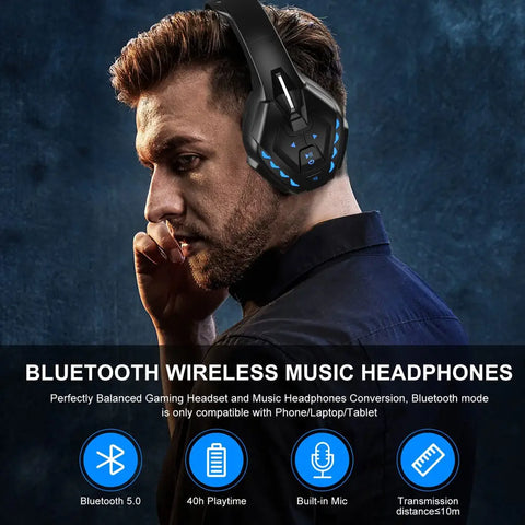 PHOINIKAS Q10 Wireless Bluetooth Gaming Headset