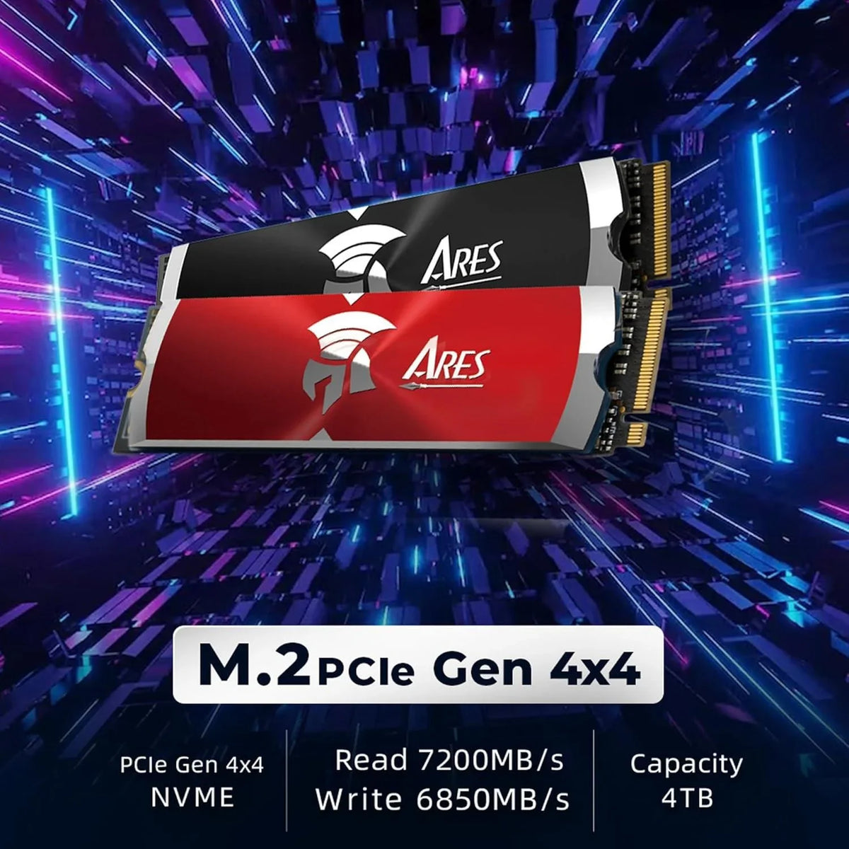 Dato 1tb internal ssd with heatsink m.2 2280 pcie gen4 x4 compatible with ps5 up to 7200/6850 mb/s series ares dark