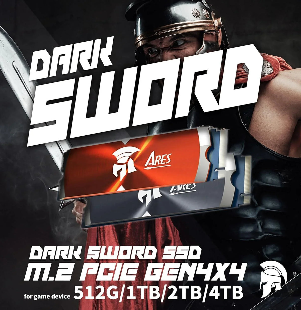 Dato 2tb internal ssd with heatsink m.2 2280 pcie gen4 x4 compatible with ps5 up to 7200/6850 mb/s series ares dark