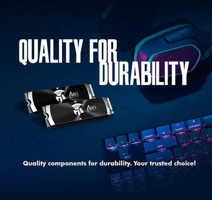 Dato 2tb internal ssd with heatsink m.2 2280 pcie gen4 x4 compatible with ps5 up to 7200/6850 mb/s series ares dark