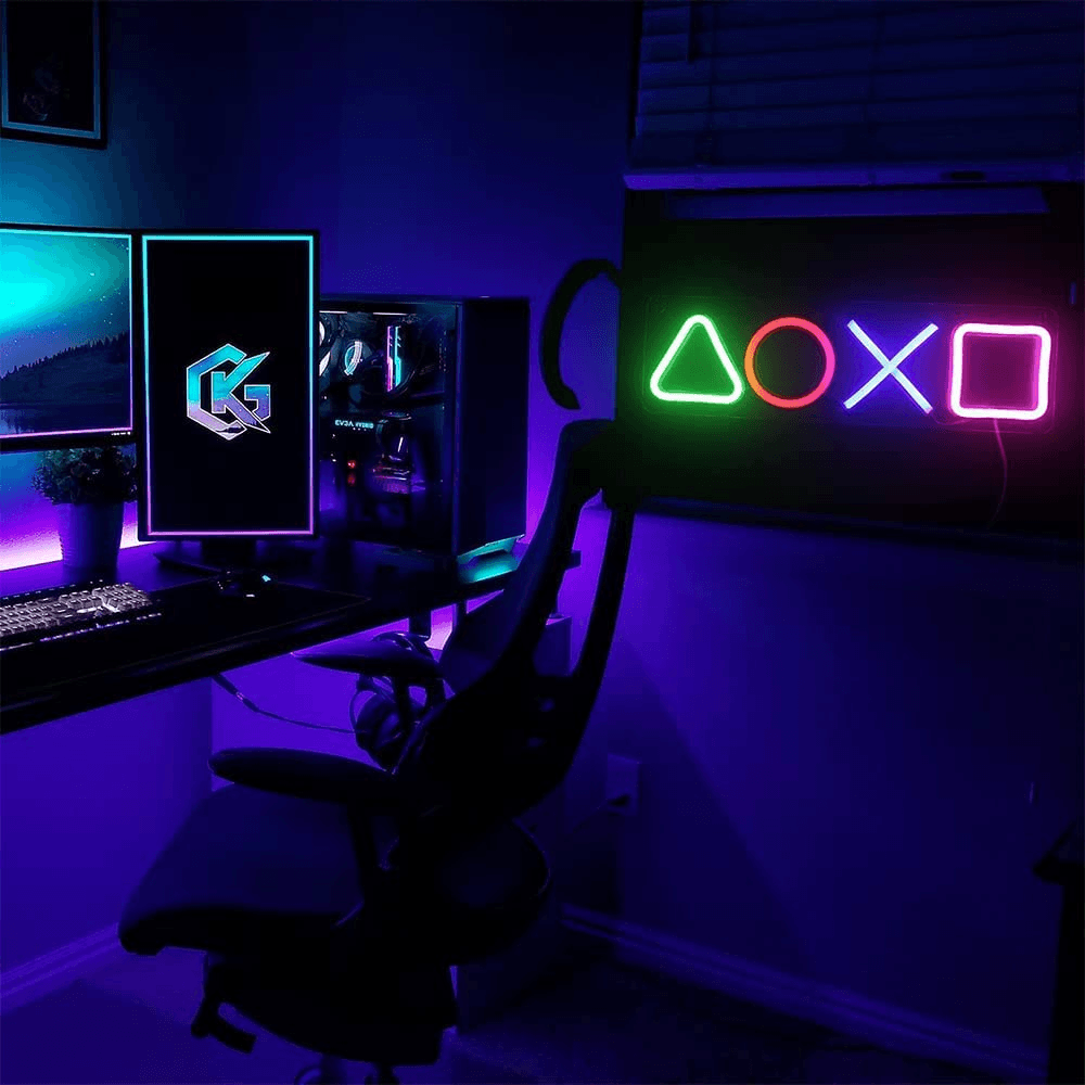 Playstation icon neon sign led - Fun Touch