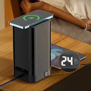 Ldnio 2m tower extension lead with 6 sockets 4 usb slots & wireless charger uk