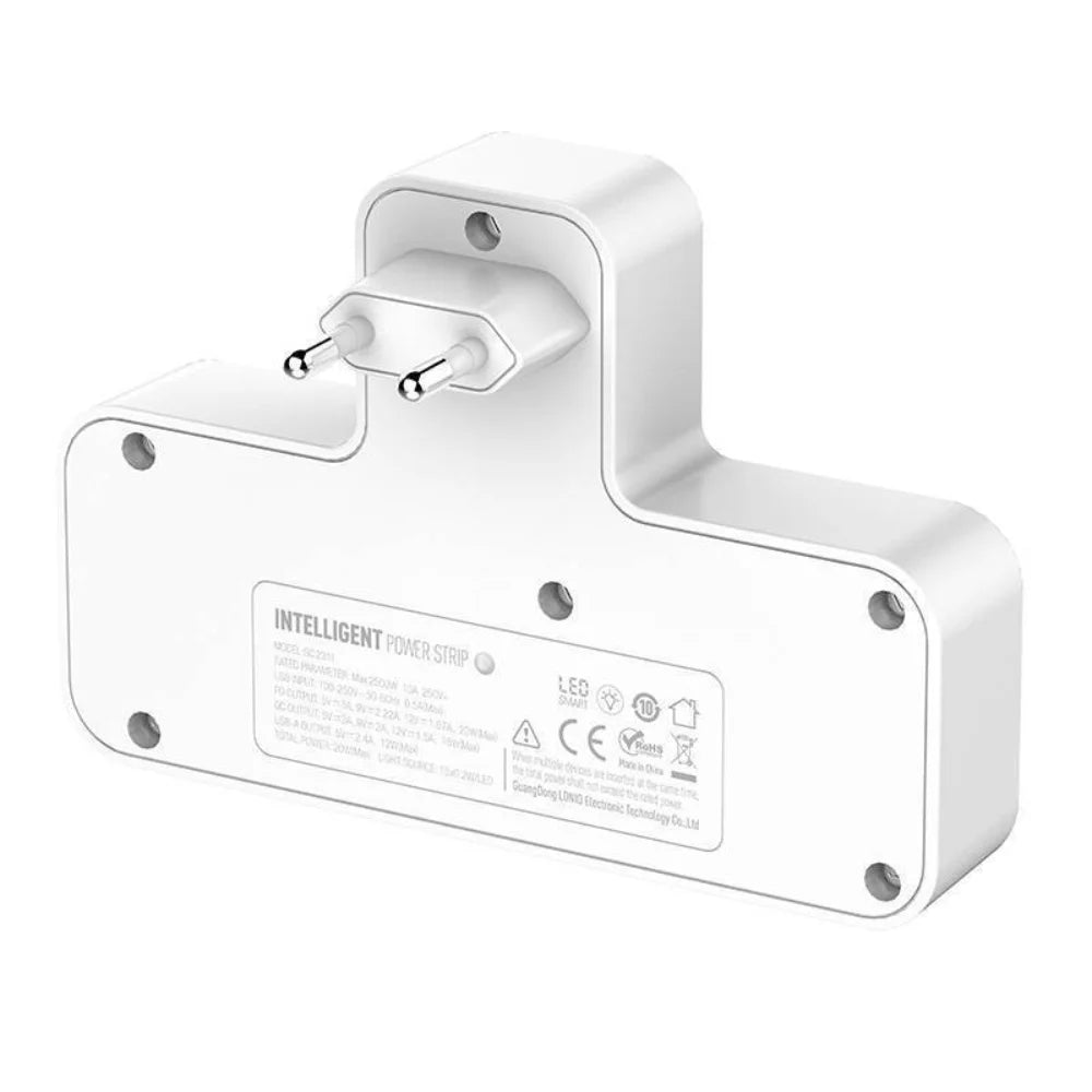 Ldnio sc2311 power strip with 2 ac outlets 2usb usb-c 2500w