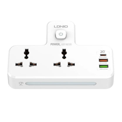 Ldnio sc2311 power strip with 2 ac outlets 2usb usb-c 2500w