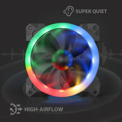 Redragon gc-f008 computer case 120mm pc cooling fan rgb led quiet high airflow
