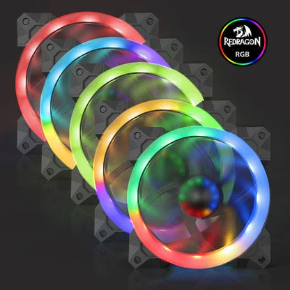Redragon gc-f008 computer case 120mm pc cooling fan rgb led quiet high airflow
